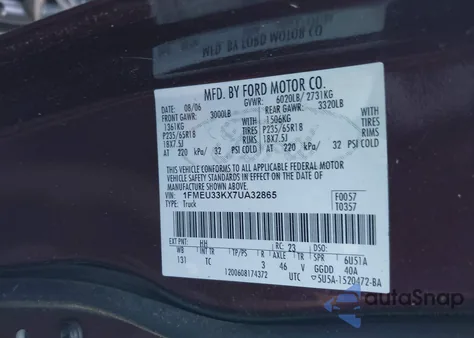 2007 Ford Explorer Sport Trac Limited z USA, uszkodzony, nr VIN 1FMEU33KX7UA32865